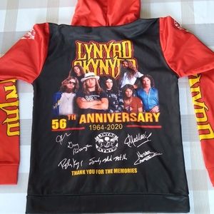 Band Hoodie, Lynyrd Skynyrd, Kangaroo Pocket, Red & Black (Size Small)